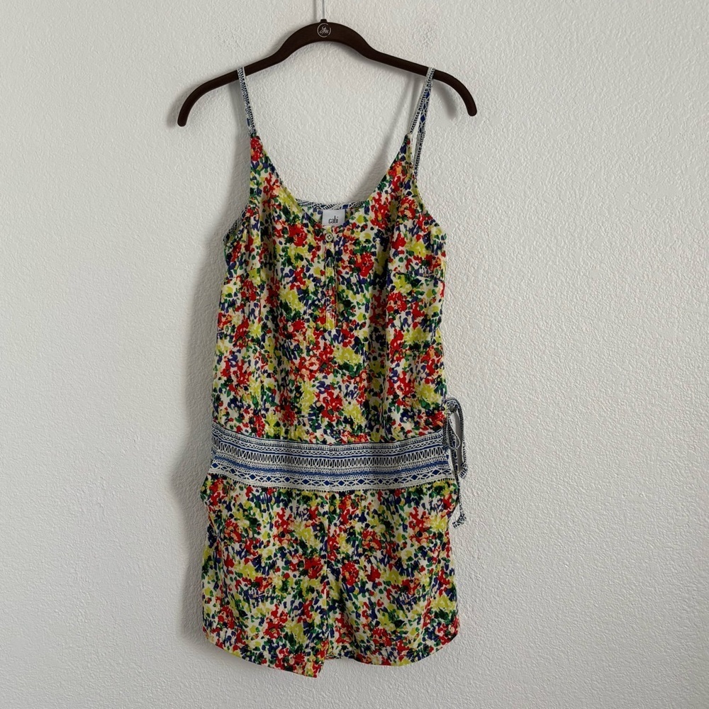 CAbi Women's Size XS Multicolor Sleeveless Floral Fiesta Romper Style #5261